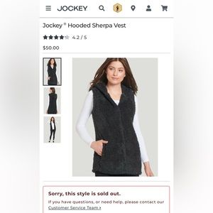 New! Jockey hooded Sherpa vest size XL